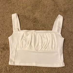 Mian twins x SHEIN squad ruched bust crop cami top